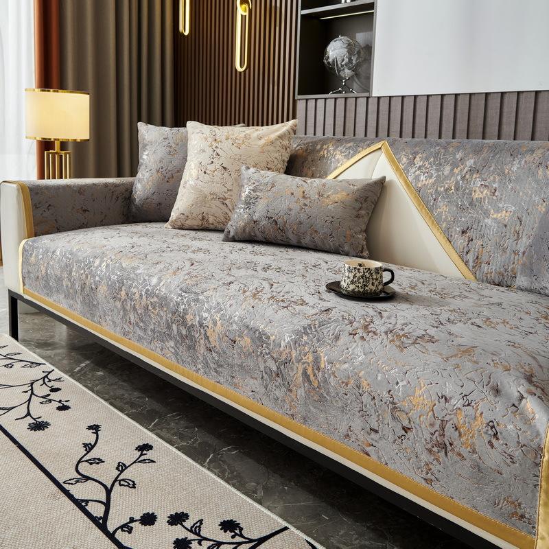 New Light Luxury Premium Sofa Cover Cloth Fixed Anti Slip Leather Sofa Cushion Four Seasons Universal Minimalist Versatile