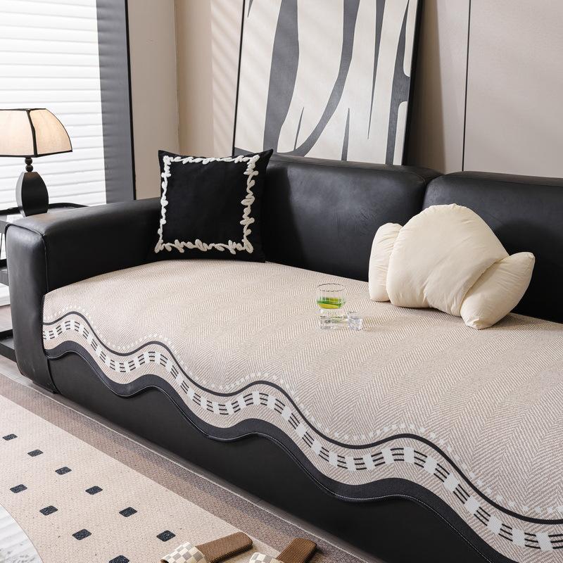

Summer Special-Shaped Ice Silk Sofa Cushion New Irregular Straight Row Leather Sofa Mat Seat Cushion Non-Slip Cover Cloth Towel 70*70cm