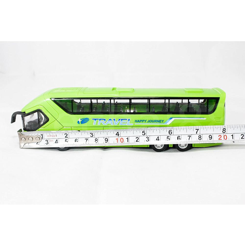 Autobus da viaggio urbano pressofuso in scala 1/50 di colore verde con luce sonora tirata indietro
