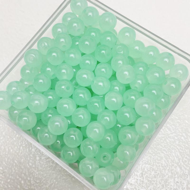 8mm Imitation Jade Glass Beads for DIY Jewelry Making, Straight Hole, Trendy Style, Loose Beads, Accessories.