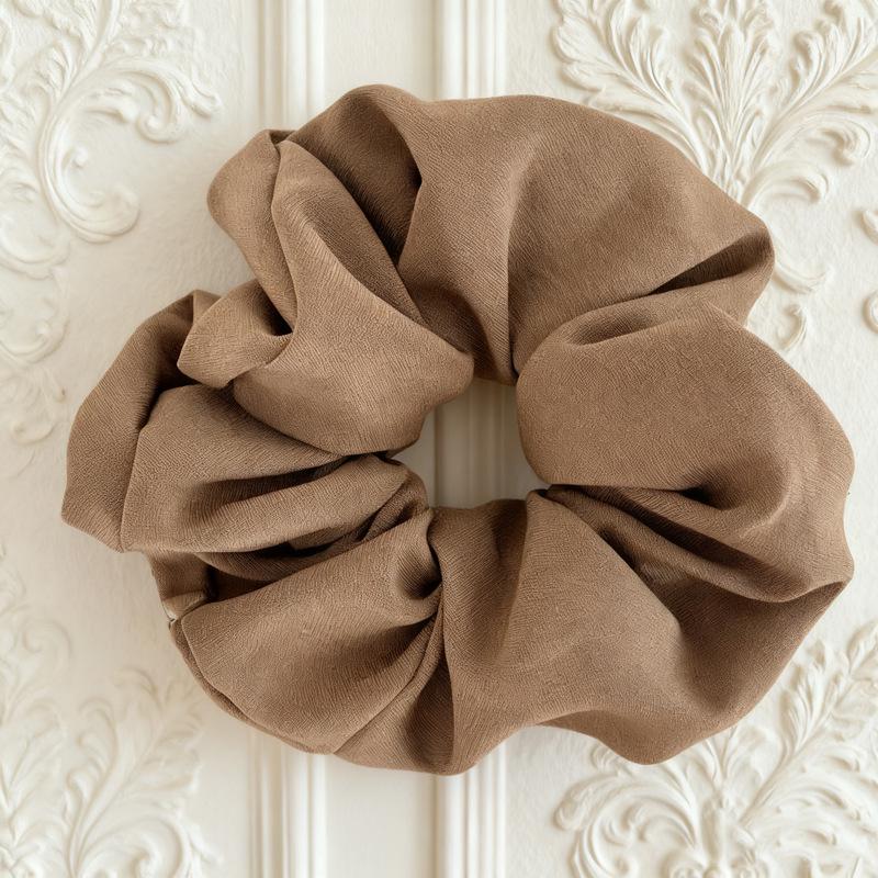 Korean Style Solid Color Fabric Hair Ring: High Elasticity and Durable Ponytail Holder with Versatile Headband Function.