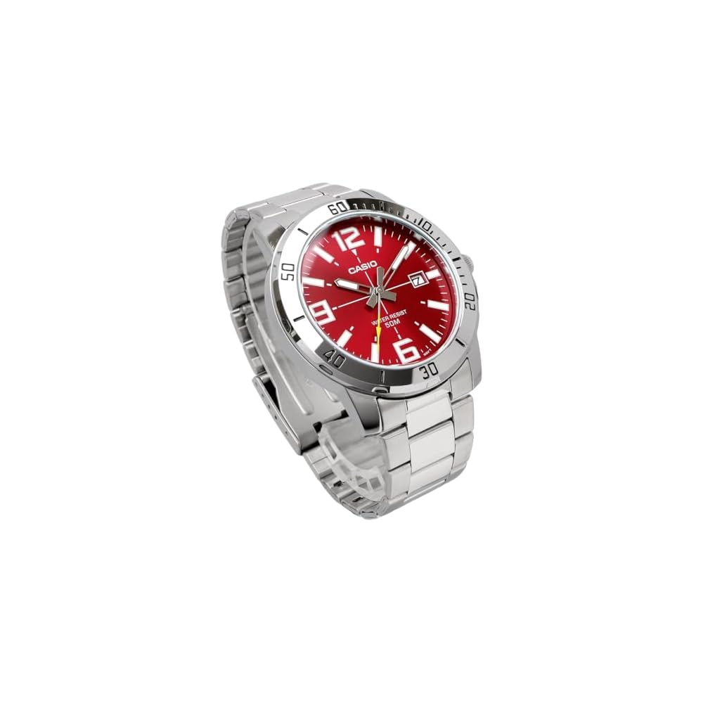 Casio Standard Analog Quartz Men's Watch MTP-VD01D-4BV Metal Band Red Imported Model