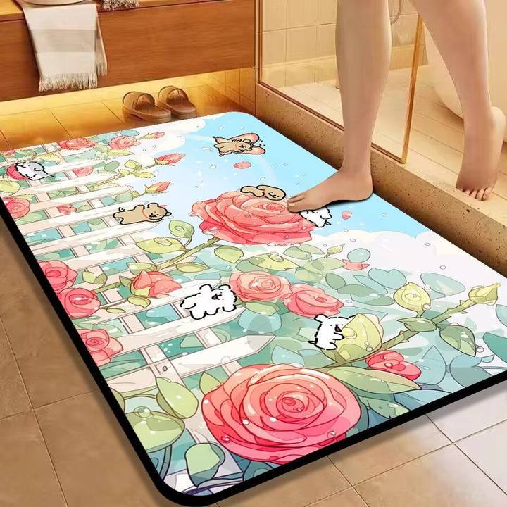 Cartoon Cartoon Kieselgurmatte Rutschfeste Badezimmer Saugfähige Fußmatte Toilettentürmatte Teppich Toilettenbodenmatte