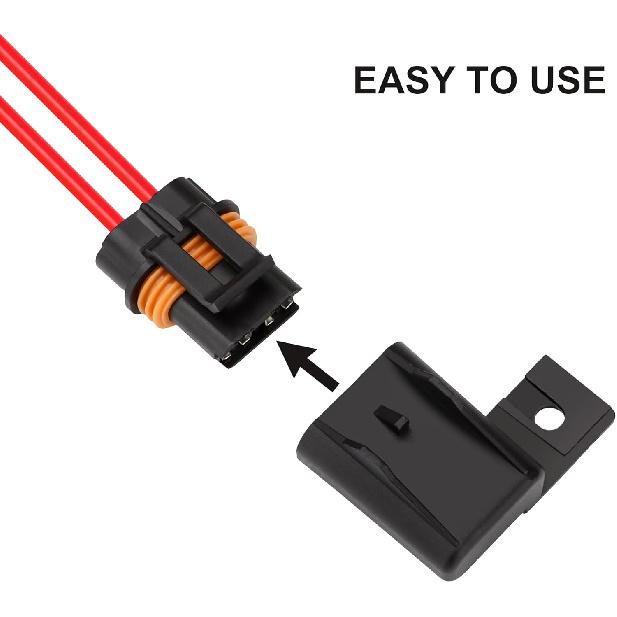 3 Pack Inline Waterproof Fuse Holder, with 10 Amp 15 Amp ATC/ATO Blade Fuses, 16 AWG Pre-Wired Kit Heavy Duty Inline Fuse Holder for Marine