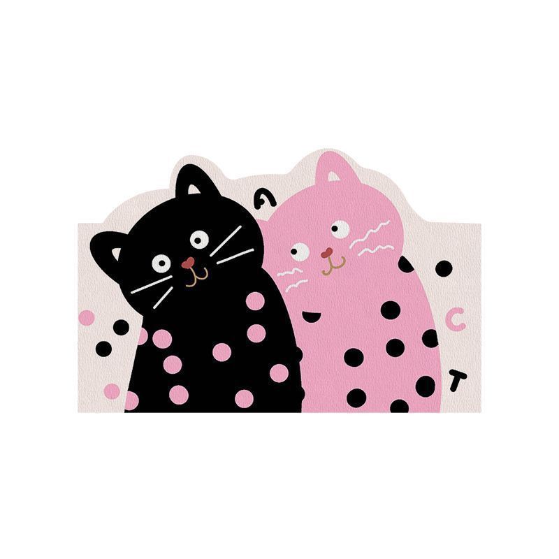 

Коврик для ванной в стиле Instagram с милым котом, нескользящий, впитывающий, быстросохнущий, коврик для туалета, душевой комнаты, ковер, за которым легко ухаживать 40 * 60CM [Crystal velvet without hemming]