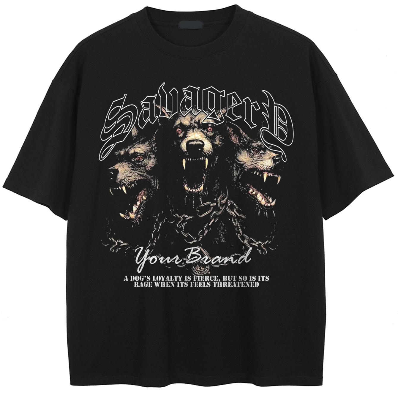 Streetwear Hellhound Graphic T-Shirt Cotton Tshirt Unisex Tops Tees Summer Short Sleeves T Shirt M чёрный