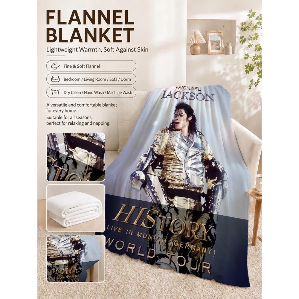 Michael Jackson History World Tour Flannel Printed Blanket Cozy Comfortable Throw Blanket For Bedroom Sofa Bed Party Decor New Year Gift