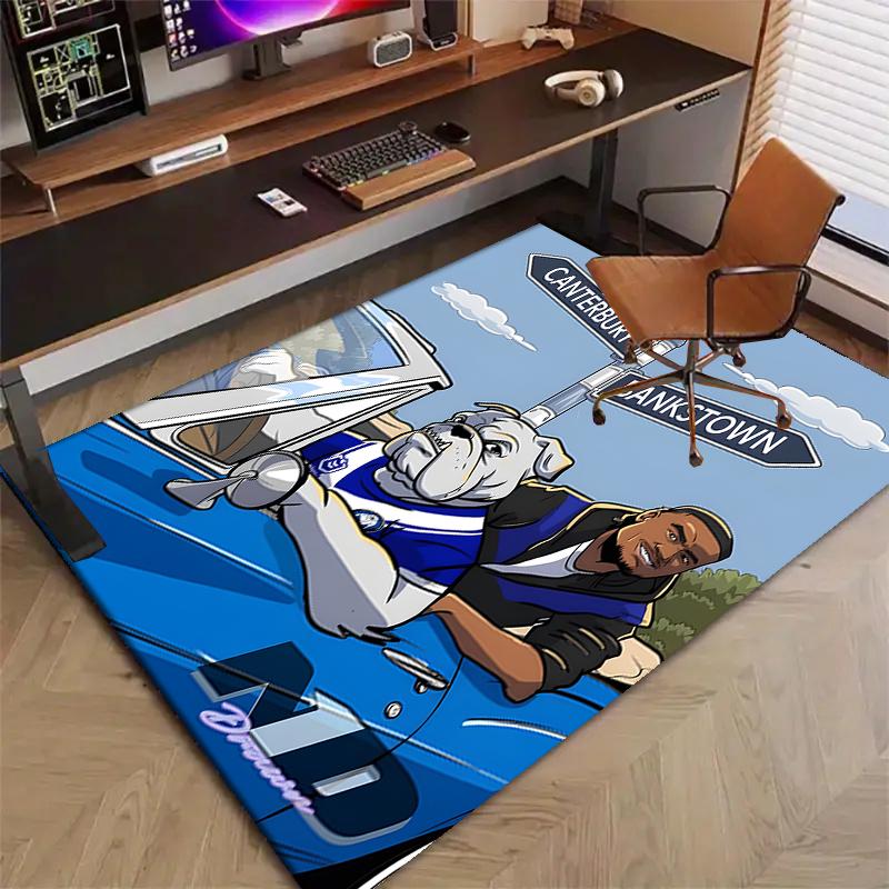Western Bulldogs Polyester Carpet, Soft Indoor Mat for Office Chair, Living Room, Computer Desk - Decorative Home Office Rug Design