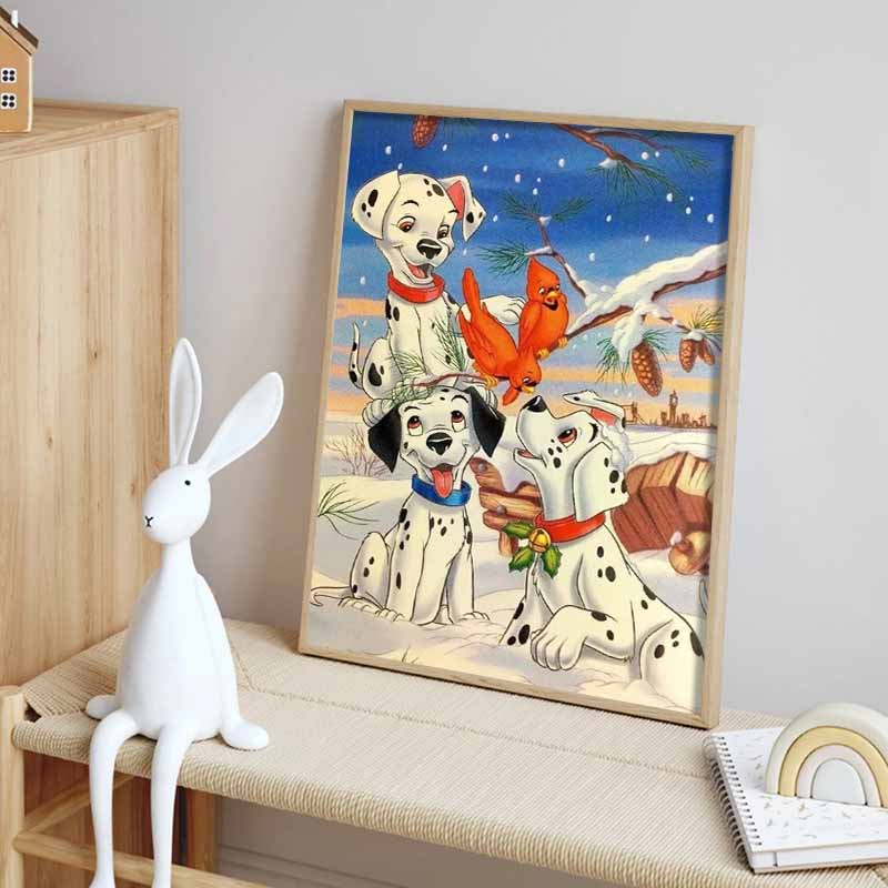 Disney Diamond Painting 5D Dalmatian  Winter Healing Illustration Cartoon Movie Cross Stitch Embroidery Handmade Gift Home Decor