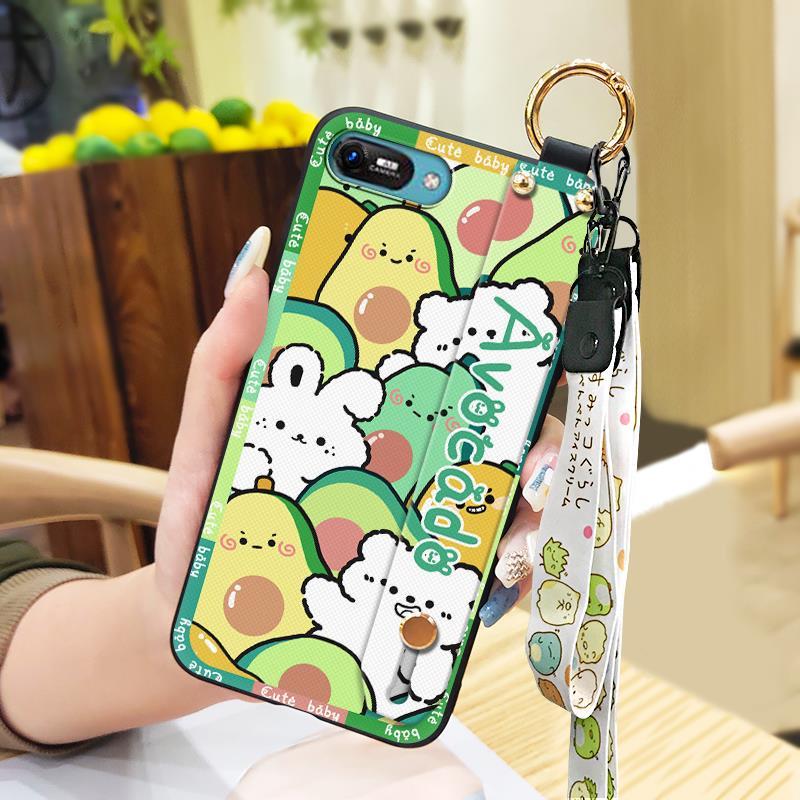 Durable Back Cover Phone Case For Itel A25/A35/A25 Pro Wrist Strap Lanyard Ring Kickstand Protective Shockproof Cartoon