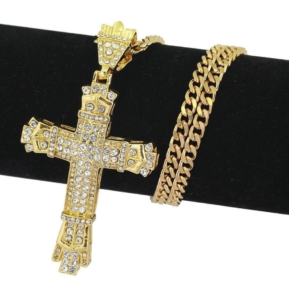 Portable Men's Necklace Fashion Accessories Hip Hop Cuban Chain Jewelry Women's Diamond Pendants