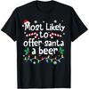 Lustiges Trinken Weihnachten Weihnachtsmann Bier Weihnachtsbeleuchtung T-Shirts Herren Baumwolle Humor Streetwear T-Shirt Kurzarm Unisex Lockere Kleidung