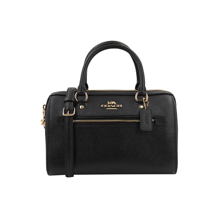 

Coach Rowan 27 Zipper Closure Detachable Shoulder Strap Boston Bag Women handbags Black 79946-IMBLK Basic Set (Bag+Dust Bag)