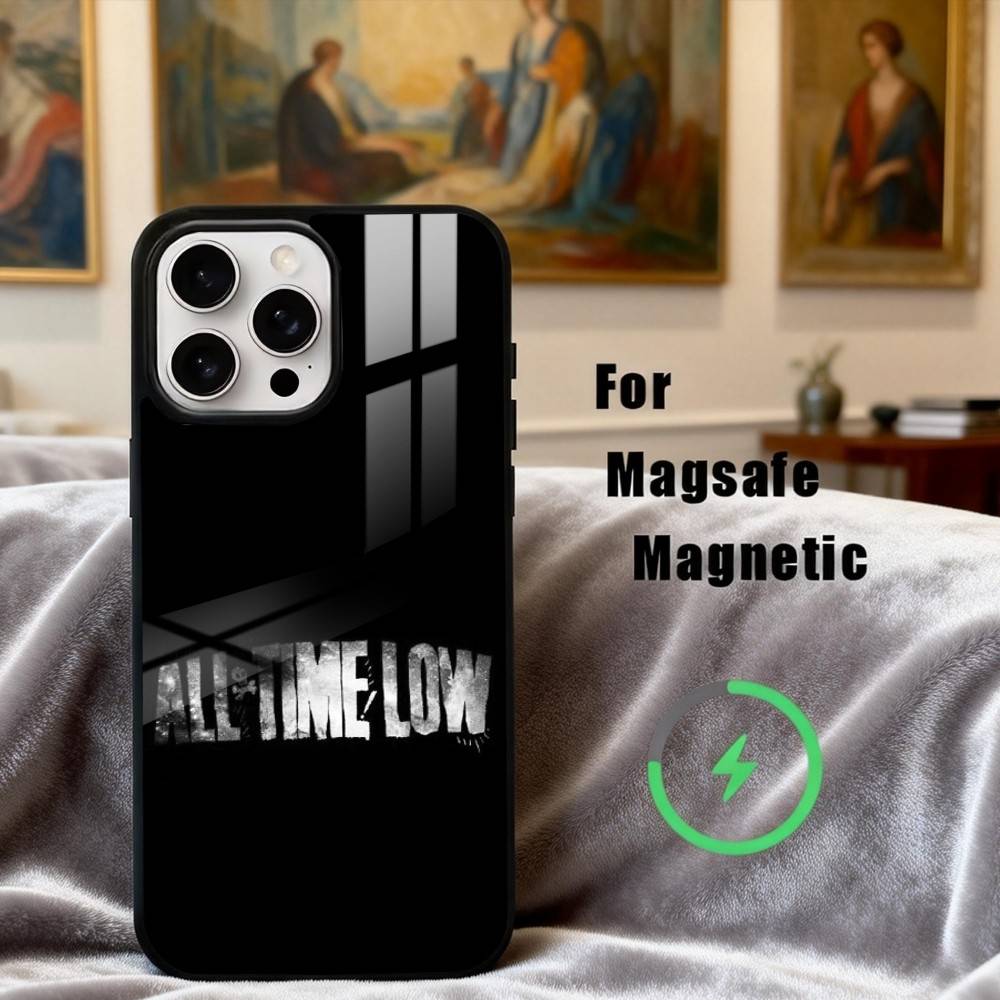 Punk A-All Time Low Band Phone Case For iPhone17,16,15,14,13,12,11 Plus,Pro Max Magnetic For Magsafe Wireless Charging