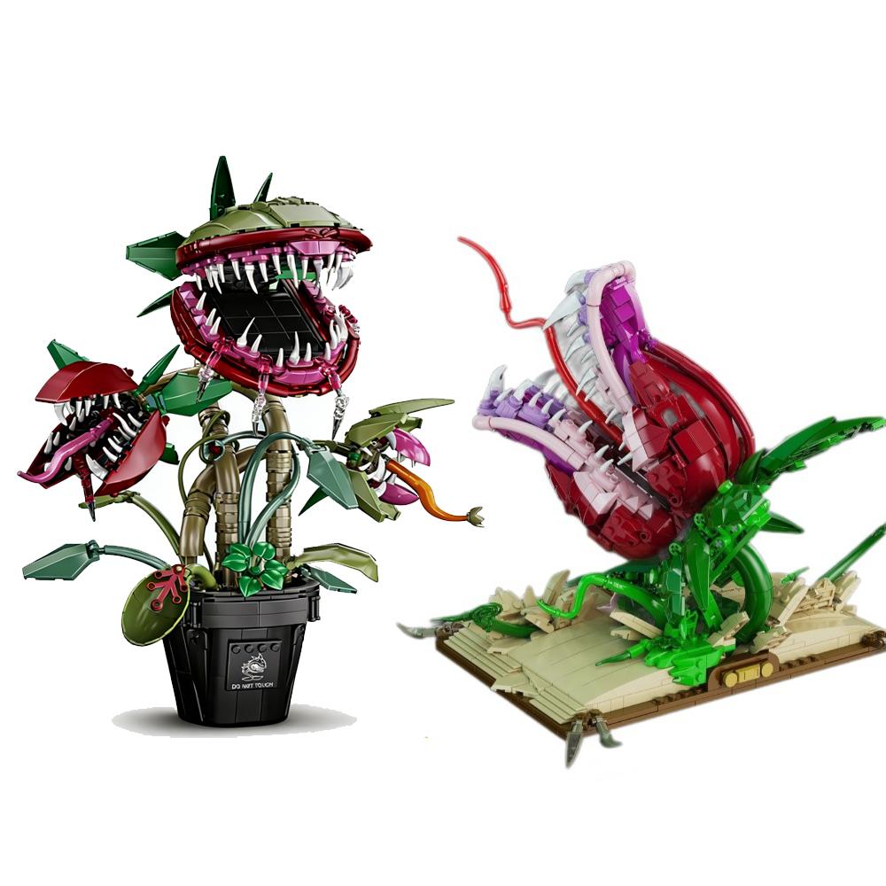 Piranha Plant Building Blocks Audrey II 2 Set Horrors Flower Shop Decoration Halloween Mini Bricks Figure for Tv Film Fans
