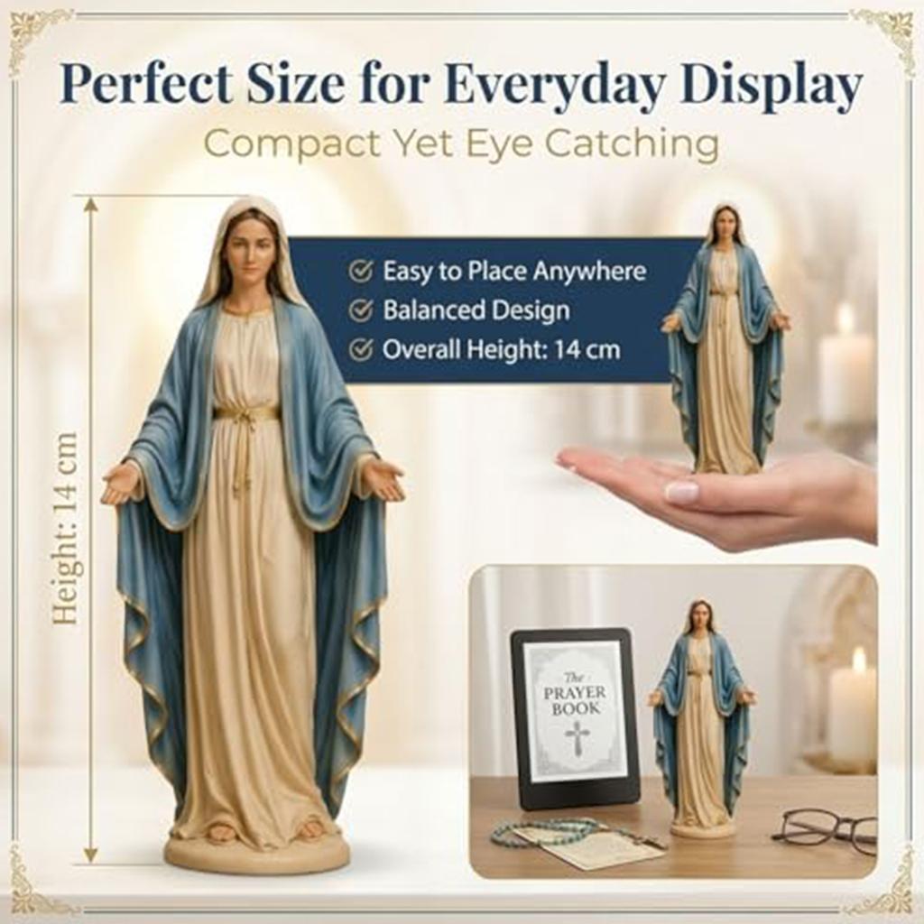Resin Virgin Mary Collectible Figure Decorative Our Lady of Guadalupe Figurine Ornament Hand Painted for Home Decor Gifts