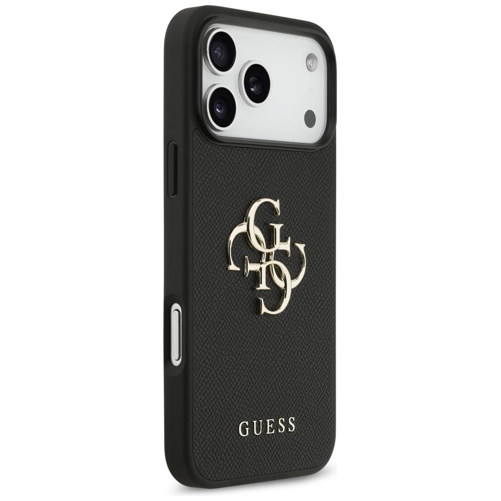 Guess Grained Big 4G & Classic Logo case for iPhone 17 Pro Max black