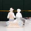 Western Ceramic Elderly Couple Statue Desktop Handicrafts Home Bedroom Table Sculpture Decorative Item Wedding Anniversary Gifts