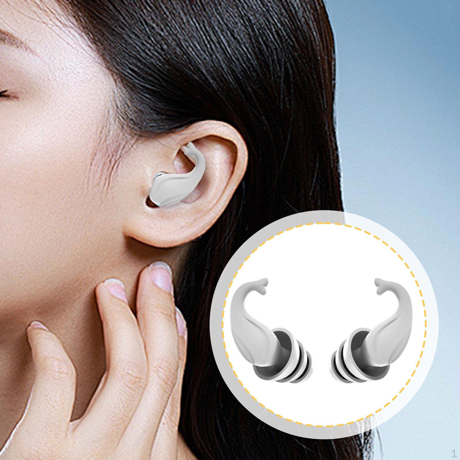 

Multi-purpose Silicone Earplugs, Waterproof, Noise-reducing, Washable, for Swimming, Resting, Noisy белый