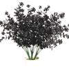 Halloween Black Artificial Plant Vine Eucalyptus Persian Fern Leaf Plastic Fake Flower Grass Home Party Garden Decor Photo Props