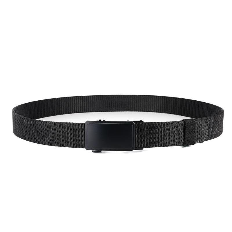 New Rotating Automatic Buckle Double-sided Nylon Belt Men's Casual Versatile Toothless and Hole-free Thickened Canvas Belt