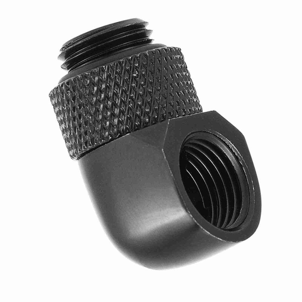 G1/4 Thread PC Water Cooling Fitting 90 Degrees Two Touch Fitting Elbow Connector  Soft Tubes