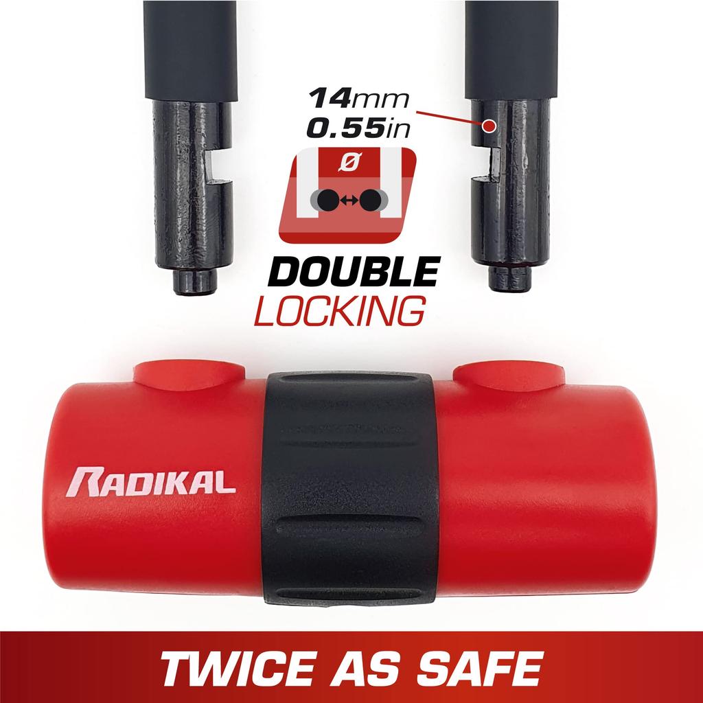 Radikal RK72120L Mini for motorcycle security chain 120 cm long with for bikes U-lock discs, Ø10 loop, anti-theft