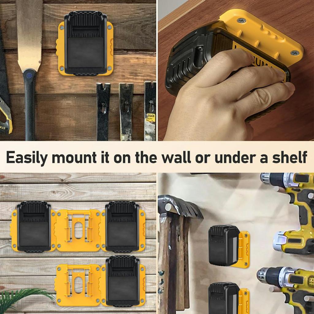 RIS-DW-1 12Pcs For Dewalt 20V/60V DCB200 Battery Holder Wall Storage Mounts Battery Rack
