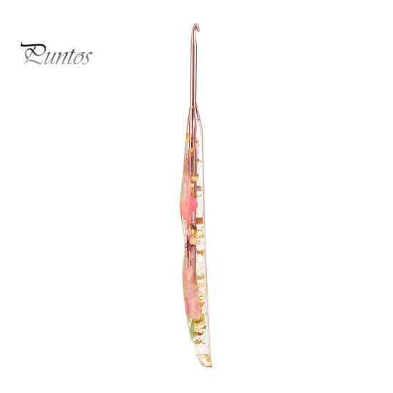 Comfortable Grip Crochet Hook Resin for Beginners, Crocheting Lovers, 2.0mm-8.0mm Ergonomic Durable with Long Floral Handle Blankets, Dolls,