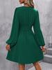Asymmetrical Lantern Sleeve Ruffle Dress