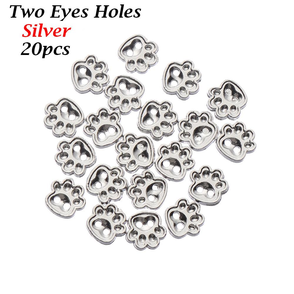 20pcs Mini Buttons DIY Doll Clothes Metal Buckle Bear Foot Style Buckles for 1/6 Doll Clothing Sewing Accessories Holes Buttons