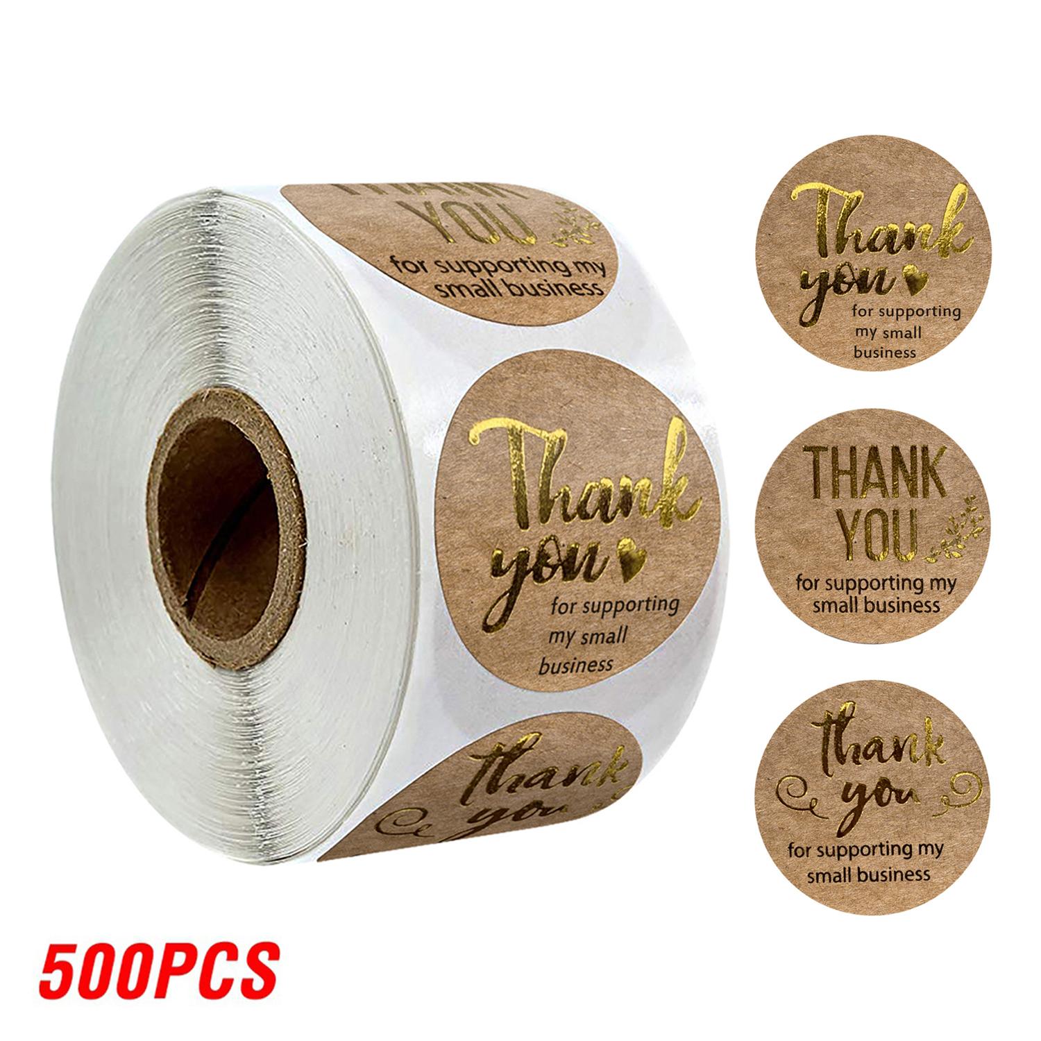 

100-500pcs Rose Gold Foil Thank You Stickers for Small Business Gift Seal Shipping Labels Envelope Decoration