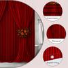 Red Velvet Theater Curtain Shower Curtain Elegant Drapes With Floral Bouquet Stage Style Bathroom Decor Waterproof Quick Setup