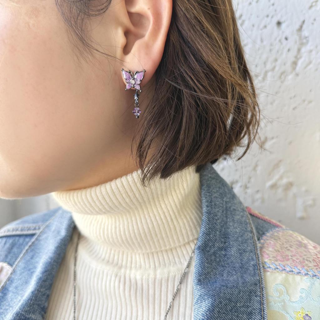 Butterfly Motif Earrings SAMA1519 XV [Anna Sui]