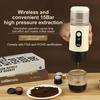 Belaidis elektrinis nešiojamas espreso kavos aparatas, skirtas automobiliams ir namų stovyklavimui kavos virimo aparatas 3 viename kapsulių miltelių kelioninis kavos virimo aparatas