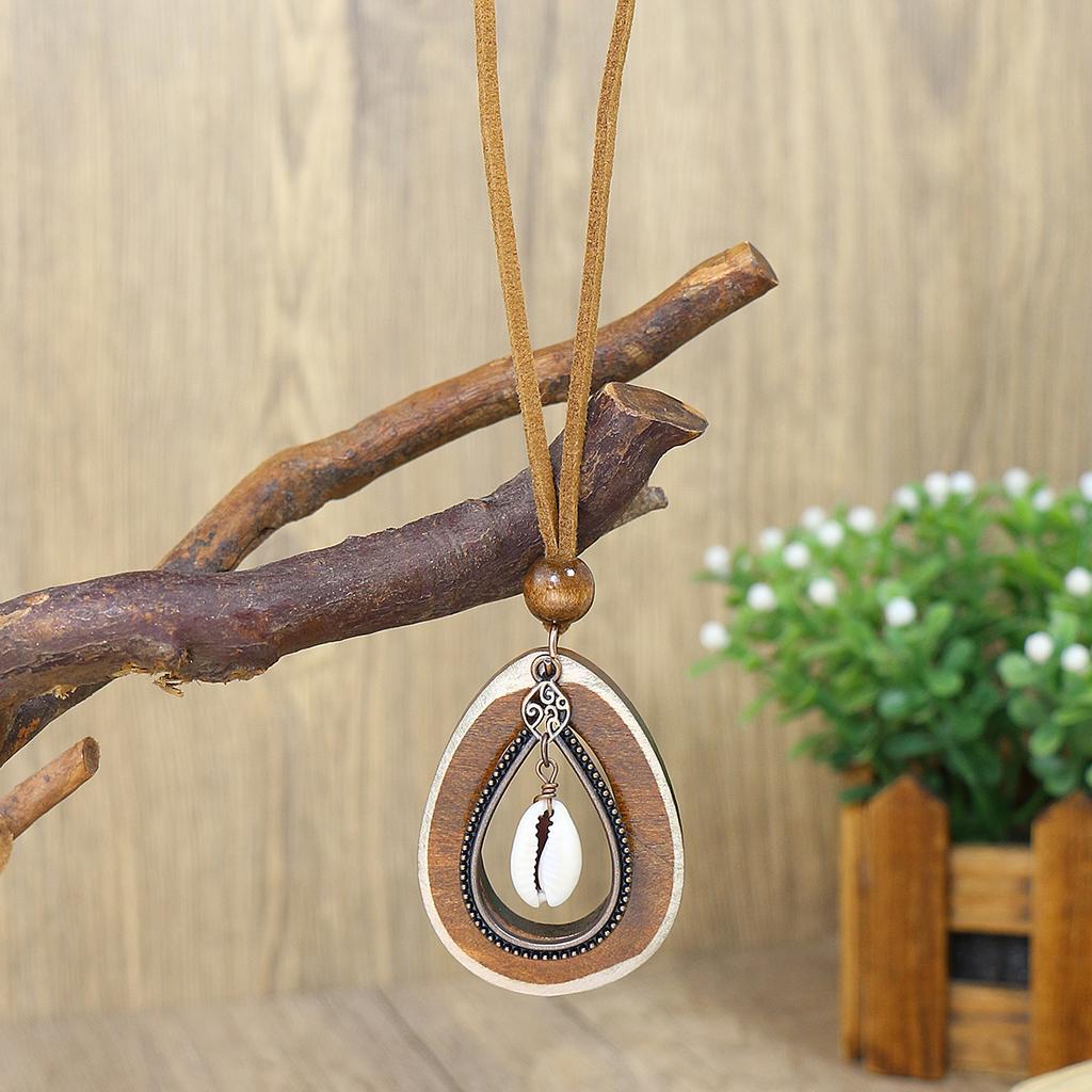 Boho Women Trendy Zircon Set Water-drop Shaped Earrings Pendent Necklace Classic Fashion Accessory Gift Party