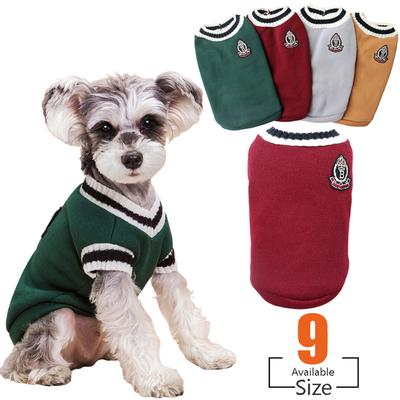 XS-5XL Oblečení ve stylu Pet College pro malé velké psy Teplý svetr Vesta pro štěňata Francouzský buldoček Yorkie Čivava Coat Psí potřeby