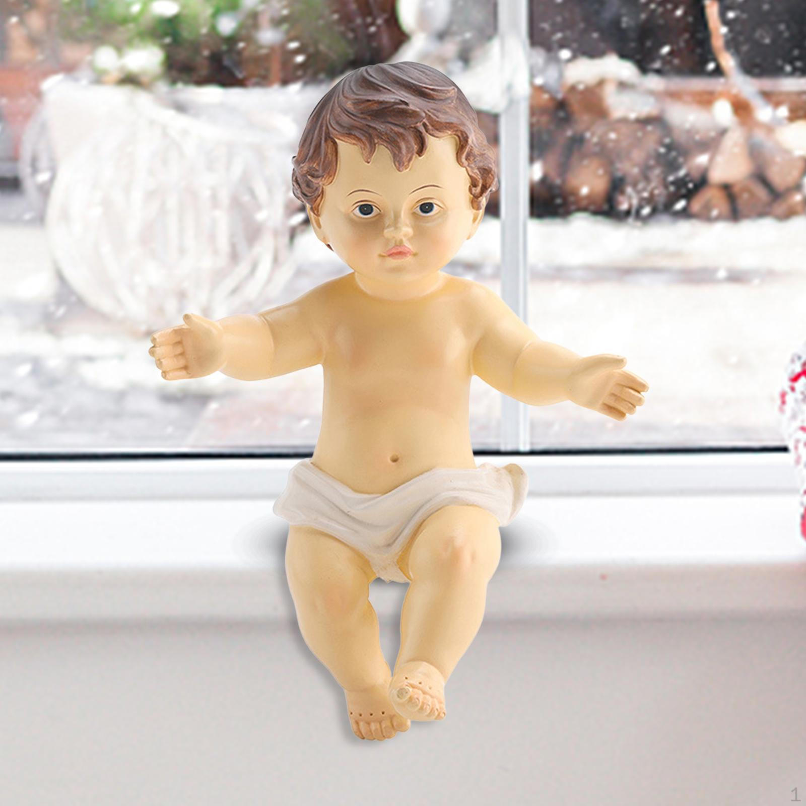 

Baby Figurine Religious Ornament Resin Craft Jesus Statue for Office Bedroom Church Decor