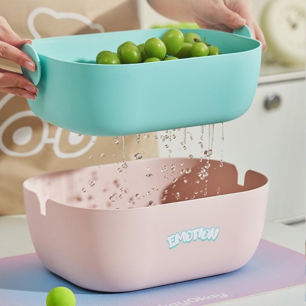 Double-Layer Fruit Cleaning Basket Plastic Vegetable Basket Drainage Basket  Vegetable Washing