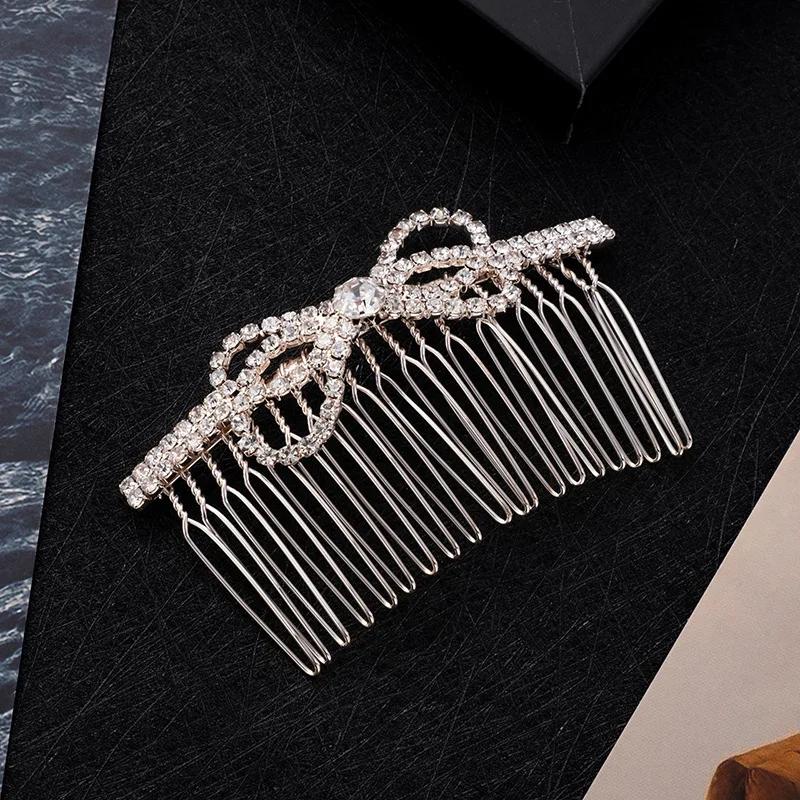Rhinestones Insert Comb Clip Pearl Tiaras Women Miraculous Crystal Hair Clip Girl Party Hair Jewelry Wedding Hair Accessories