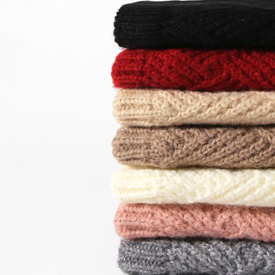 Yousheng 3Pcs/Set Women Hat Scarf Gloves Set Plush Ball Hat Cold Protection Double-Layer Scarf Touchscreen Gloves Set Ski Cycling Gear