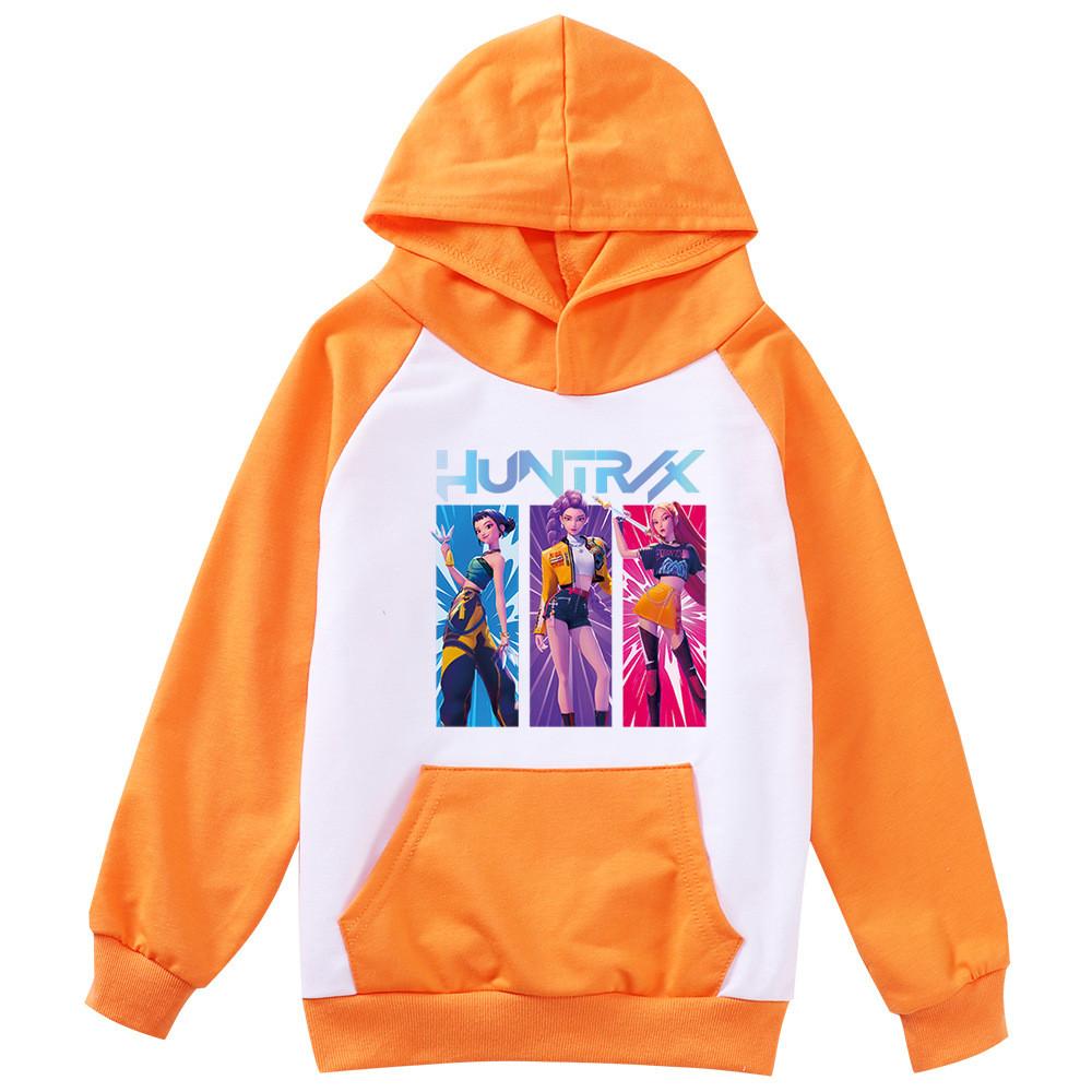 

Детские Девочки Аниме Мультфильм K-Pop Руми Зои Мира Принт Карман Повседневные Толстовки с Длинными Рукавами и Капюшоном 170cm оранжевый