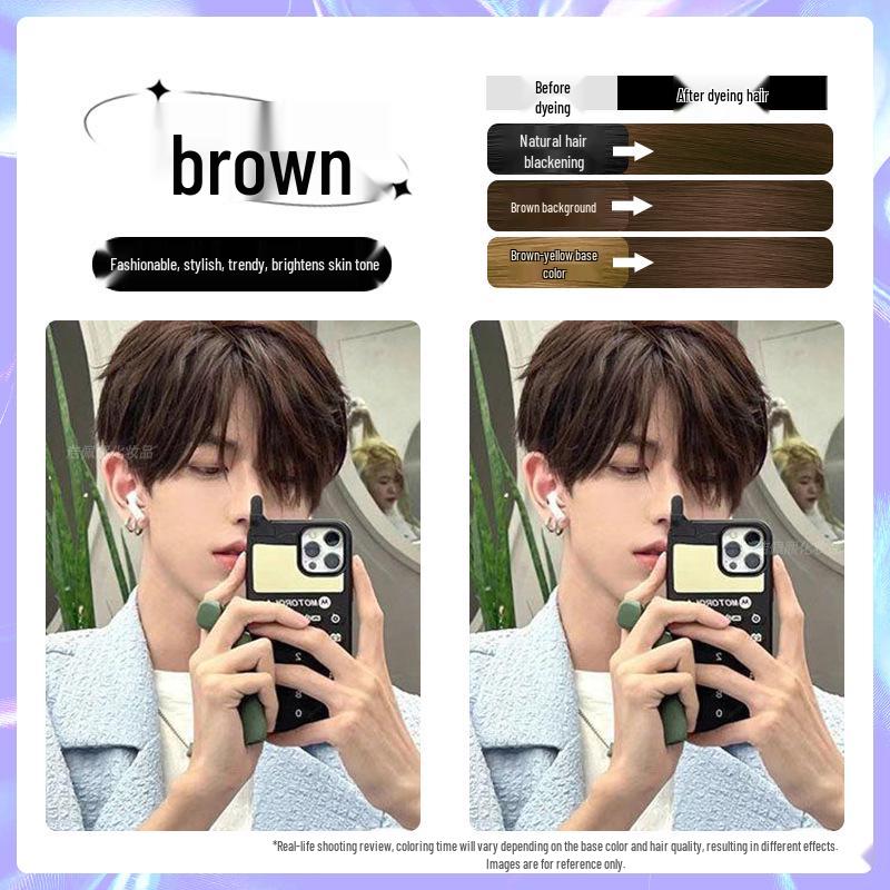 Men's Milk Tea Gray No-Bleach Hair Dye Cream