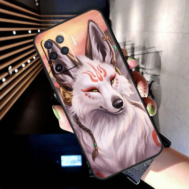 Kitsune Fox Japanese Art Case For Oppo A17 A57 A77 A76 A16 A96 A18 A60 A80 A40 A38 A58 A78 A98 A94 A74 A54 A15 A5 Pro