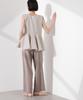 Nano Universe Vest and Blouse with Ribbon Tie Be F 040 Beige Women's Linen-Like Two-Way (Can Matched) 673-5121323