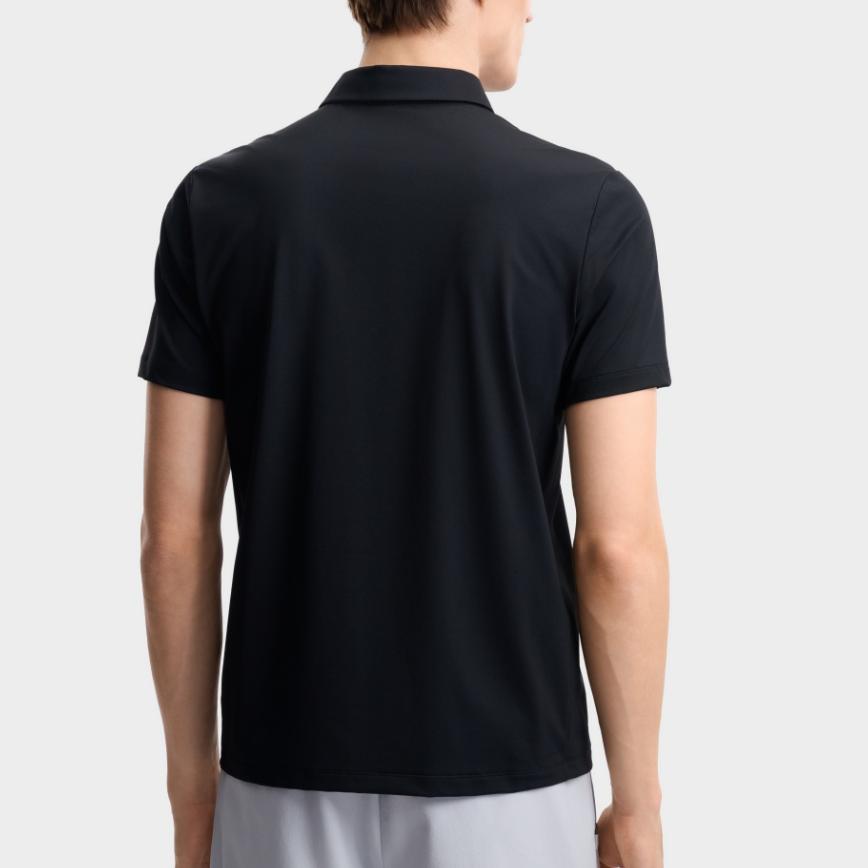 Fila White Simple Versatile Solid Color Cool Touch Polo Shirt Men Tops Black F11M623135FBK