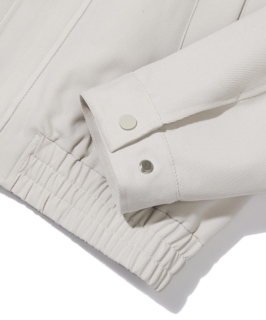 Trillion Twill Rivet Blouson Zip-Up Jacket (Cream)
