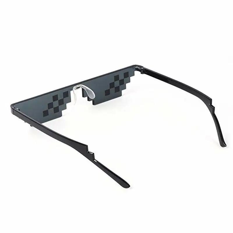 Nowe Śmieszne Okulary Przeciwsłoneczne Mosaic dla Mężczyzn Kobiet Pikselowe Czarne Retro Gamer Robot Okulary Cool Impreza Vintage Okulary