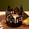 Tealight Candle Holder Small Iron House Tabletop Candlestick for Shelf Gift Party