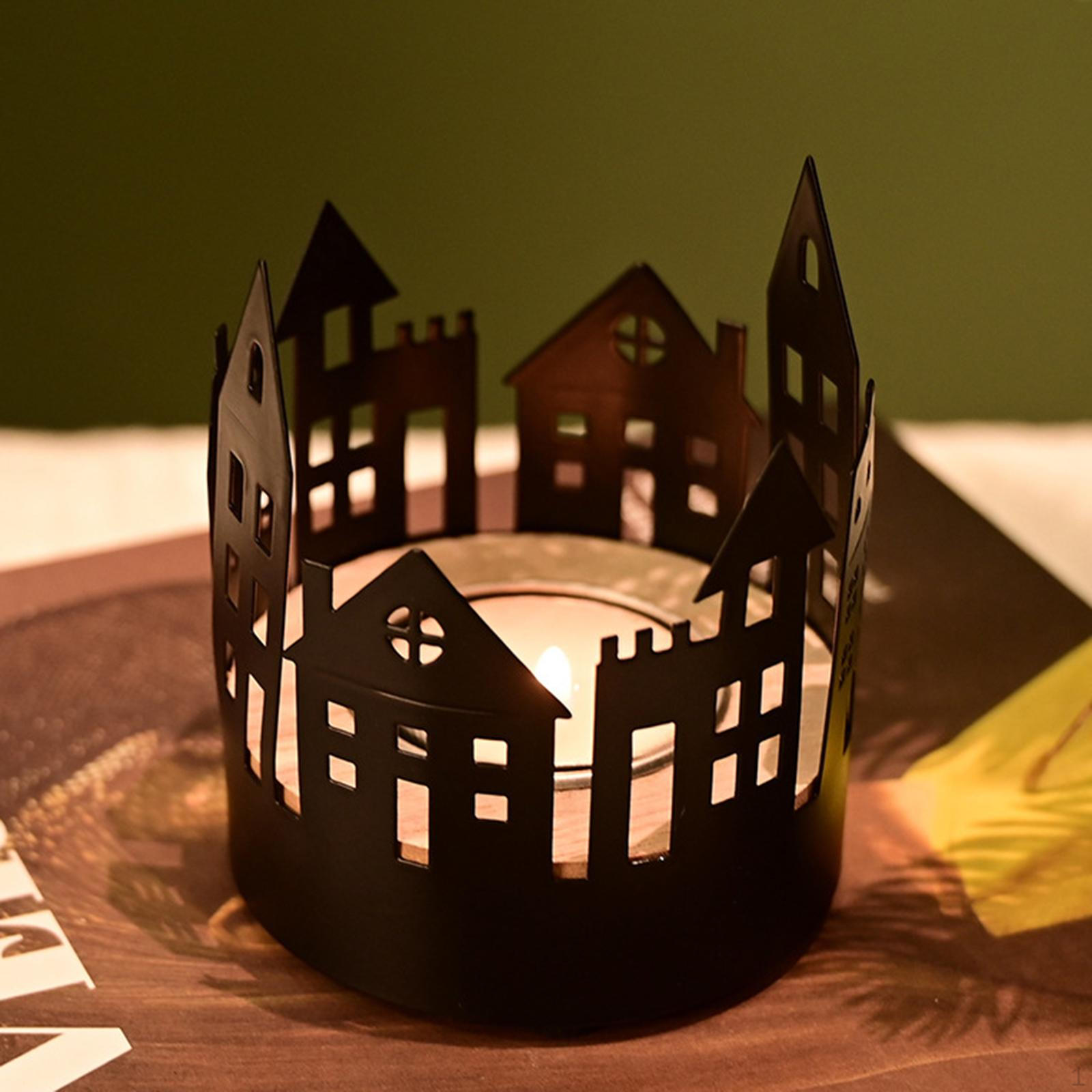 

Маленький железный домик подсвечник для чайной свечи, настольный подсвечник для полки, подарок для вечеринки